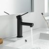 KBF1010MB Circular X Brass Handle Single Hole Bathroom Faucet