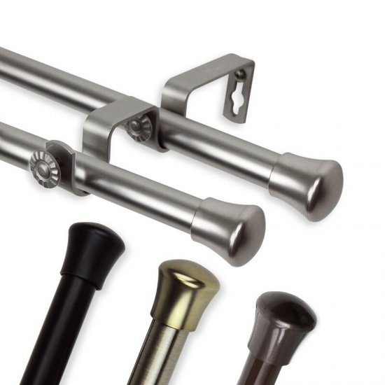 Norine Double Curtain Rod & Hardware Set - Click Image to Close