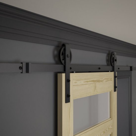 Wagon Standard Single Track Barn Door Hardware Kit - Click Image to Close