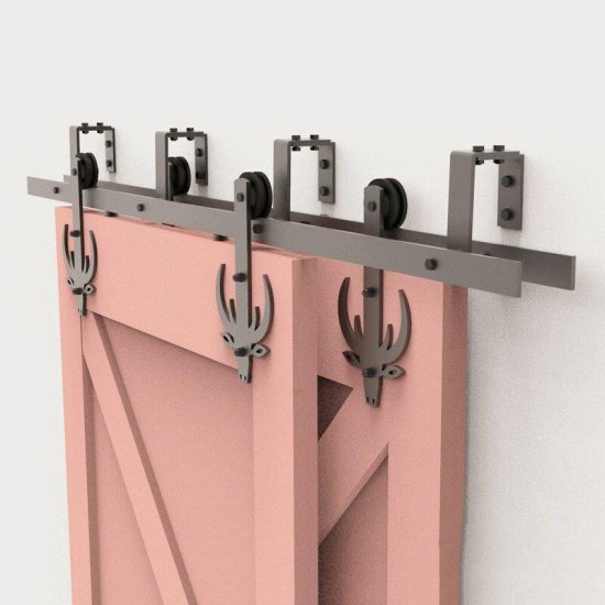 Bucks Bypass Barn Door Hardware Kit - Click Image to Close