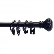 Plascencia Fluted Ball Adjustable Single Curtain Rod