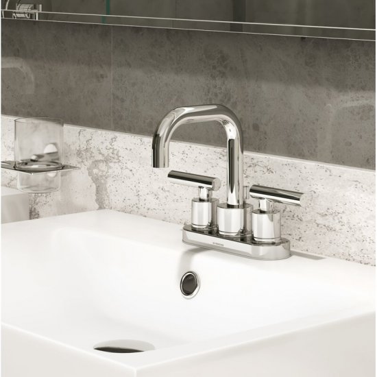 Dia Centerset Bathroom Faucet with Drain Assembly - Click Image to Close