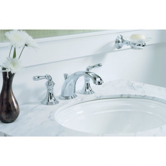 K-394-4-CP Devonshire Widespread Bathroom Faucet with Drain Assembly - Click Image to Close