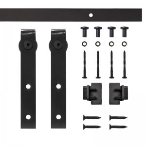 Flat-End Hook Miniature Rolling Standard Single Track Barn Door Hardware Kit