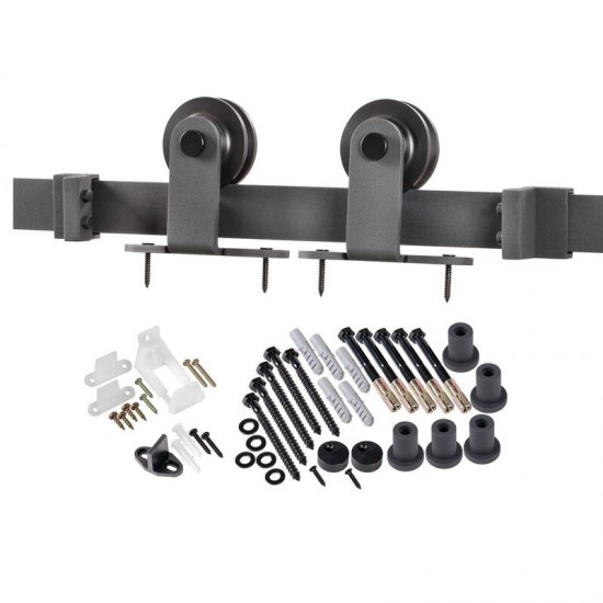 Top Mount Standard Single Barn Door Hardware Kit - Click Image to Close