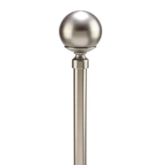 Cherell Solid Knob Single Curtain Rod and Hardware Set - Click Image to Close