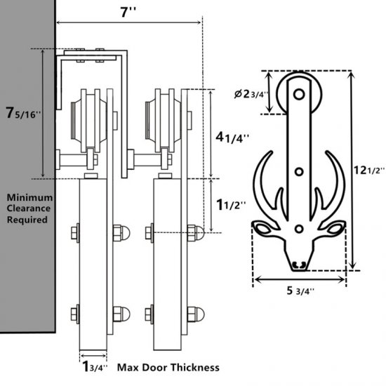 Bucks Bypass Barn Door Hardware Kit - Click Image to Close