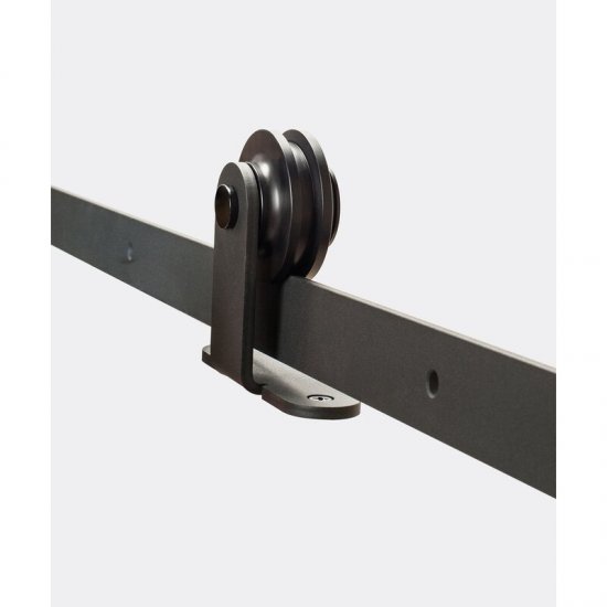 Stainless Steel Decorative Sliding Standard Single Barn Door Hardware Kit - Click Image to Close