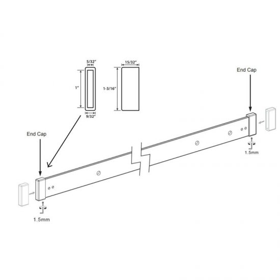 Solid Steel End Caps Track Connector - Click Image to Close