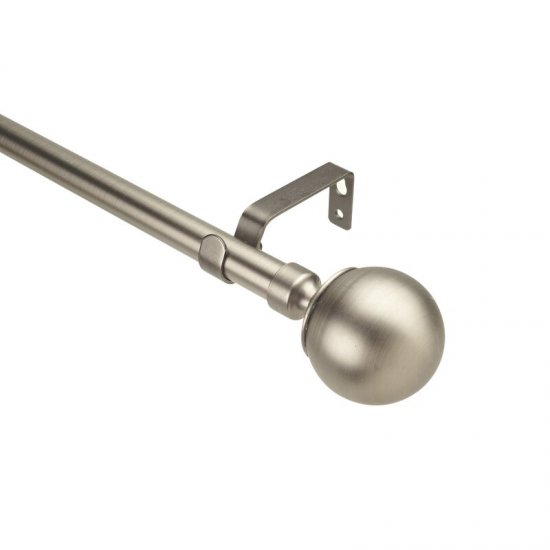 Cherell Solid Knob Single Curtain Rod and Hardware Set - Click Image to Close