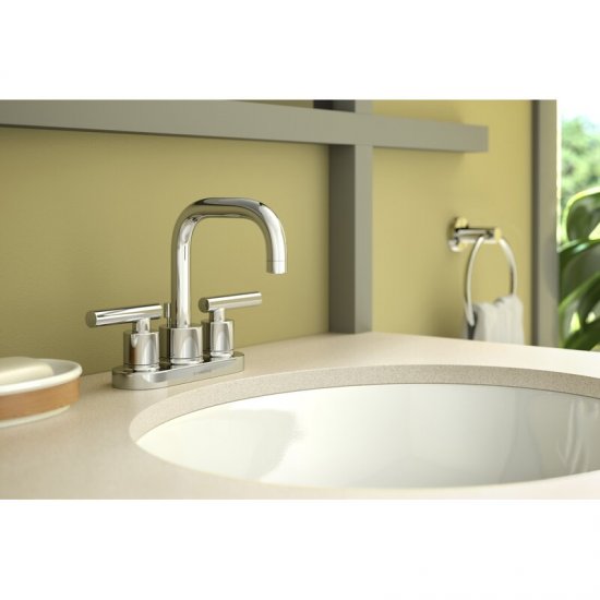 Dia Centerset Bathroom Faucet with Drain Assembly - Click Image to Close